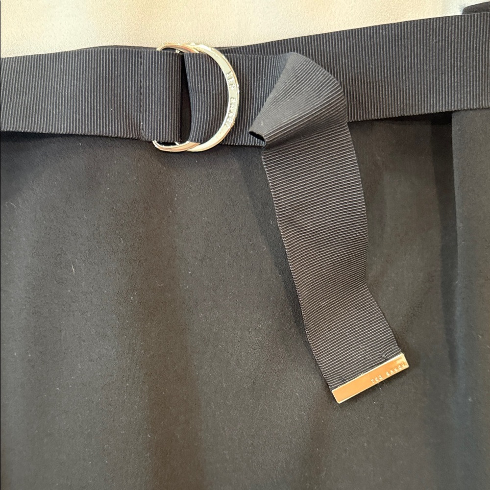 Ted Baker London Classic White and Black Fitted Midi Dress - Picture 4 of 11